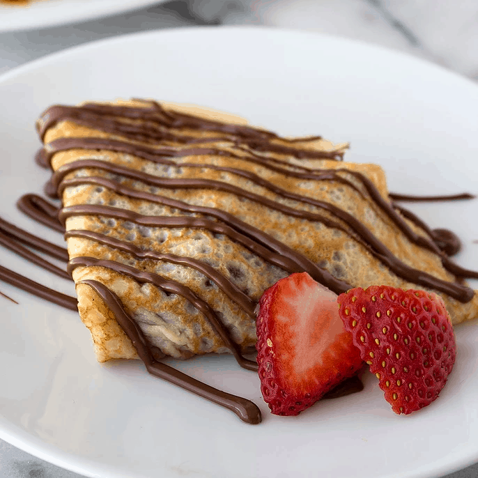 Chocolate & strawberry crepes